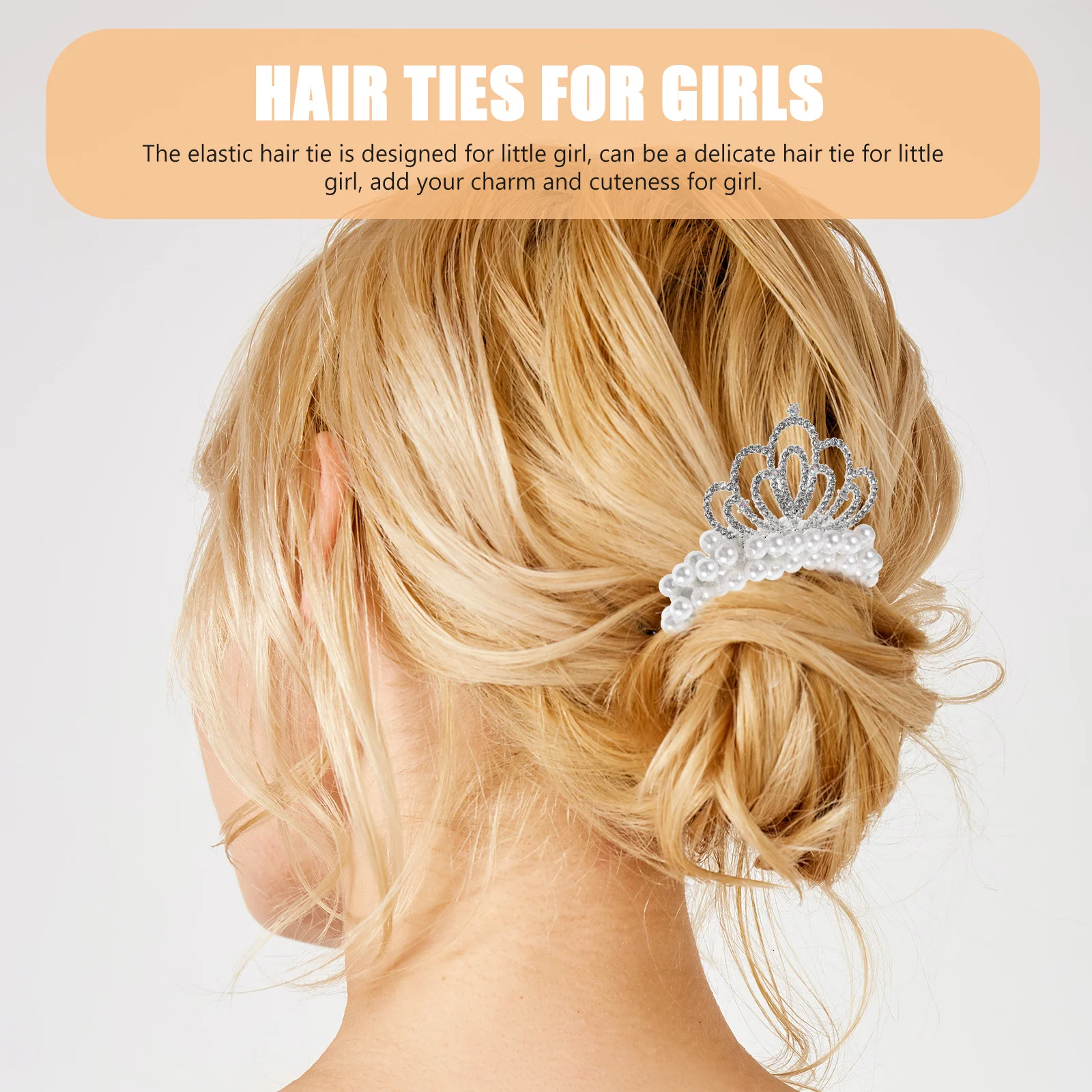 

Pearl Crown Hair Tie Elastic Beaded Hair Scrunchies Ponytail Holder for Cute Decorative Accessories Scrunchies for