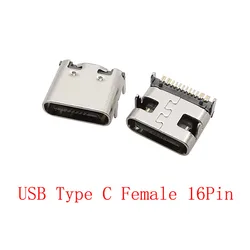 Type C Female 16 Pin Connector SMT USB 3.1 Type-C Socket Jack Charging Port PCB Soldering For Electronics Repair DIY Projects