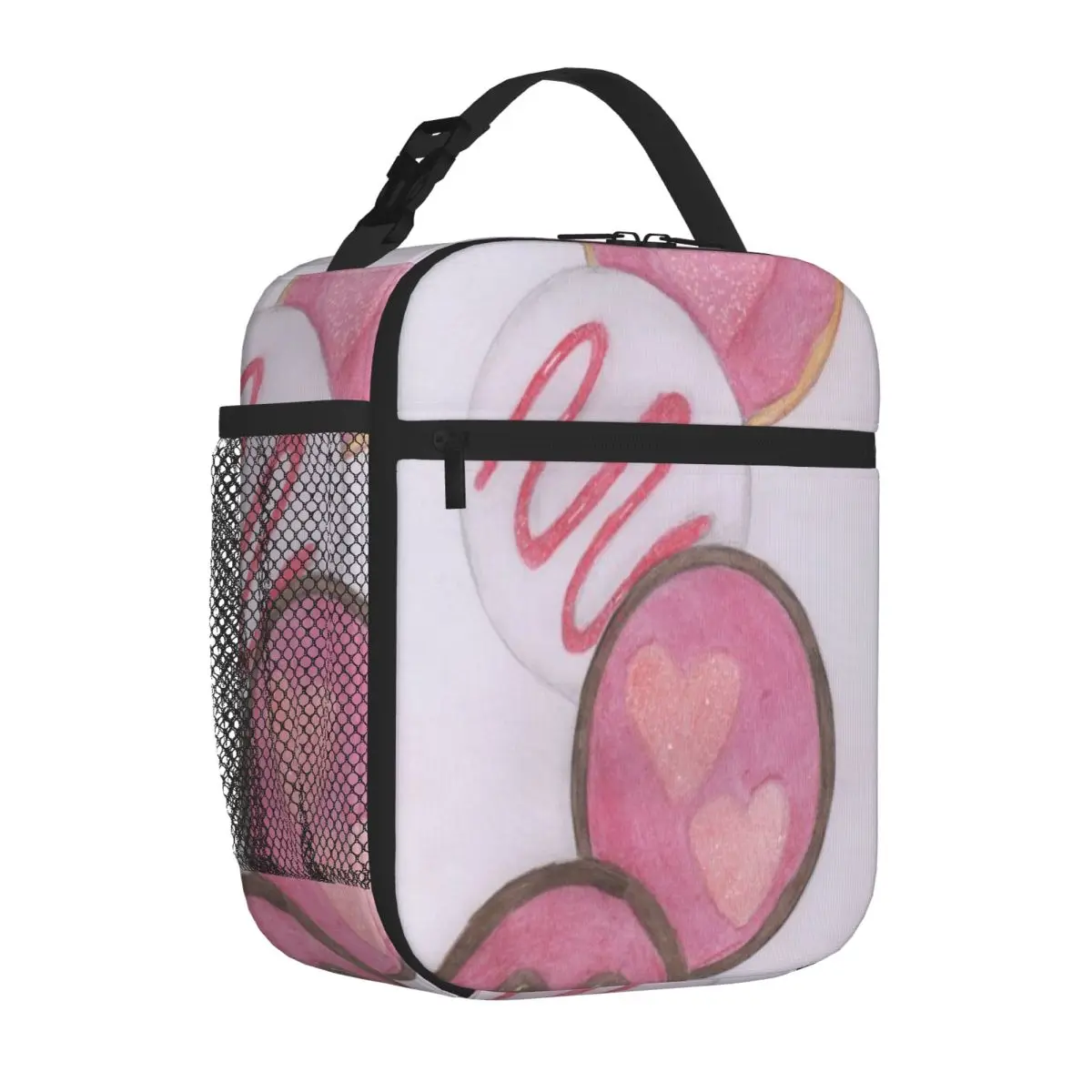 Hot Sale Pink Donuts Portable Design Insulated Tote Camping Meal Meal Prep Bag