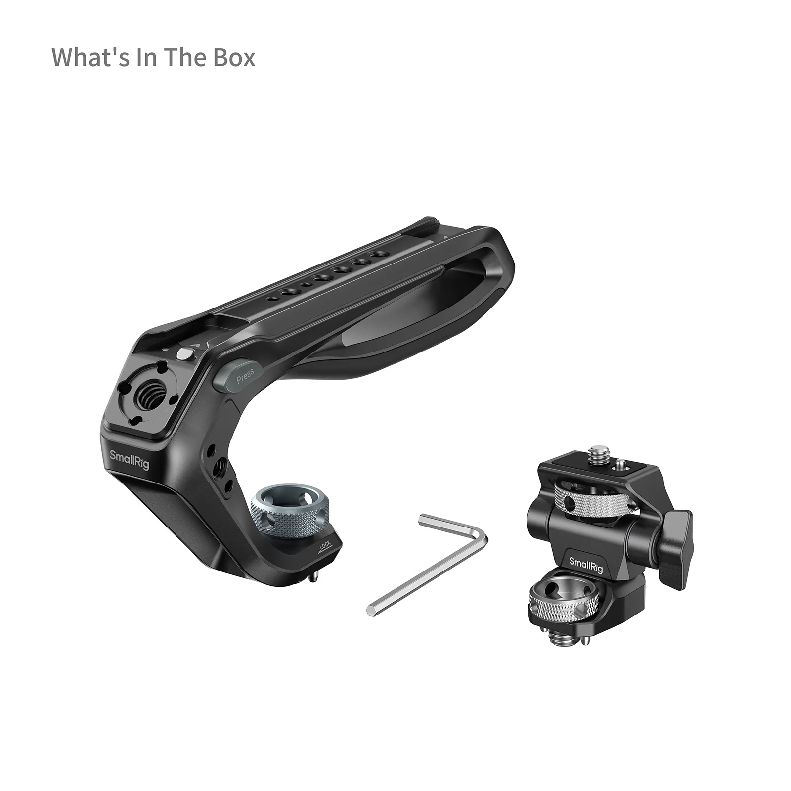 SmallRig Top Handle met ARRI-bevestigingsbeugel en cold shoe, 1/4"-20 schroefgaten, camerakooi-handgreep voor Sony, Canon en DSLR-camera's.