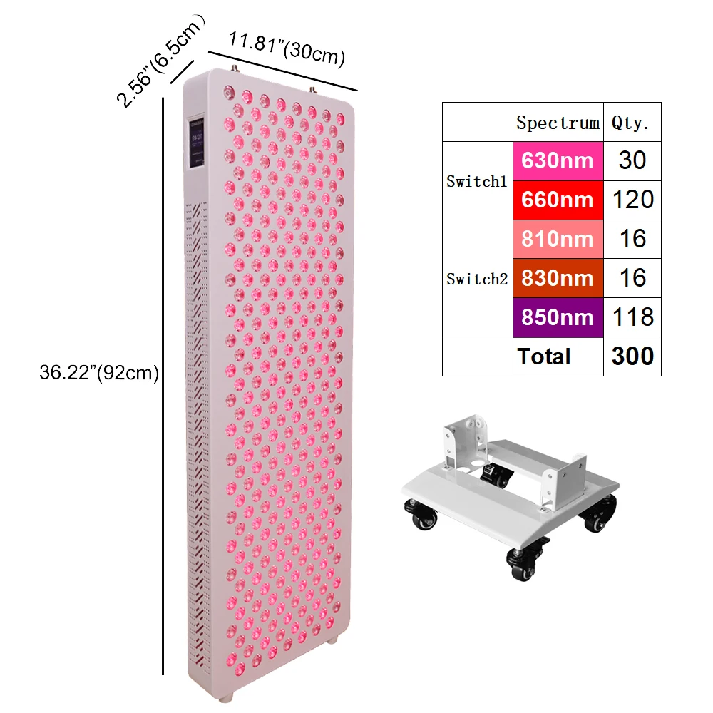 3w 5w  Hot Seller RL300max Multi-wavelengths Home Use Red Infrared Light Panel