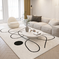 VIKAMA Modern Abstract Art design Living room decoration Furry carpet Nordic style bedroom sofa cloakroom Simple line soft rug