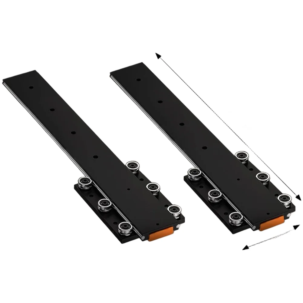 Black 14.76 Inch Slide Rail for Cabinet Drawers with Minimal Friction Galvanized Steel Concealed Mount Hardware