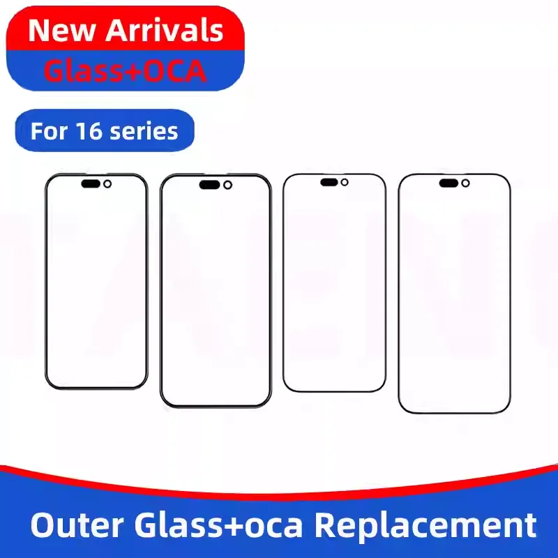 2PCS TAENO 외부 유리 + OCA iPhone X XR XS 11 15 14 12 13 16 pro mini proMax 소유 성 코팅 스크린 커버 교체