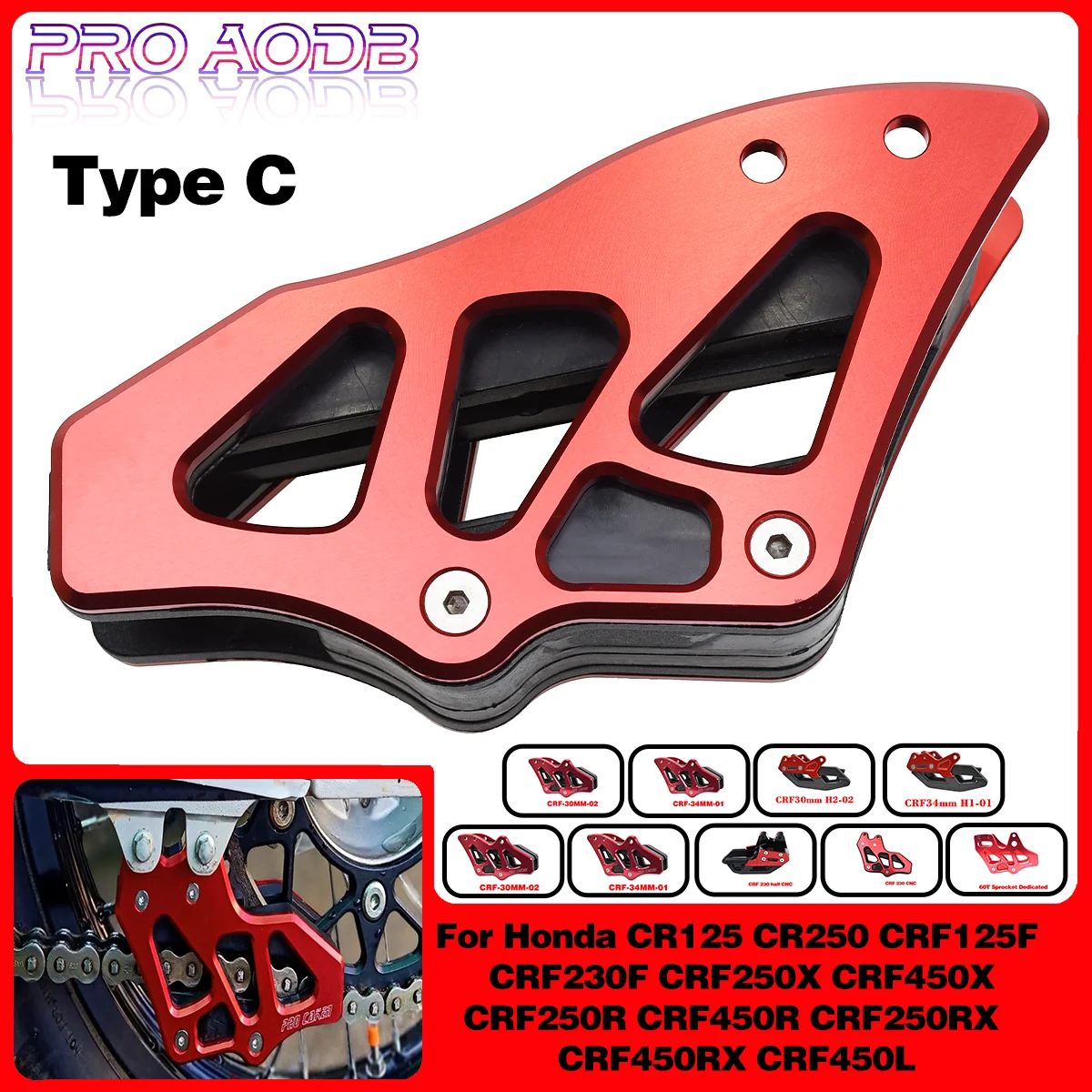 

Motorcycle chain protector for Honda CR 125 250 CRF 125F 230F 250X 450X 250R 450R 250RX 450RX 450L 03-22 Dirt bike Accessories