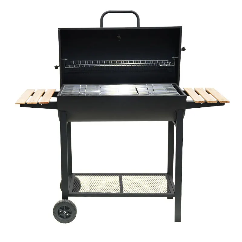 Double-sided wooden board large charcoal fire smoke oven household barbecue oven outdoor thickened American camping carbon oven