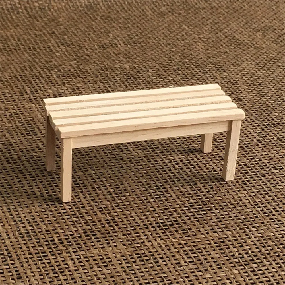 

4 Pcs Mini Wooden Beach Chair 1/12 Adornment Furniture Kid Pretend Play Toy House Accessories