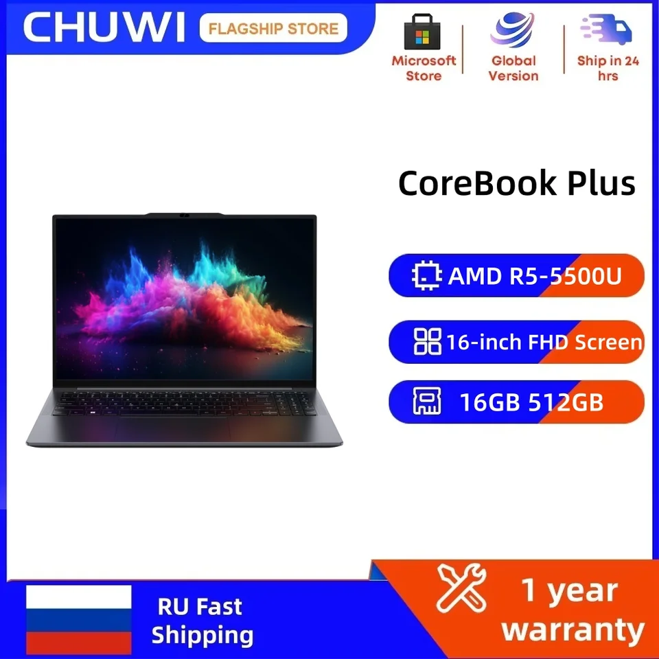 CHUWI CoreBook PLUS Laptop AMD R5-5500U 16GB DDR4 512GB SSD 16