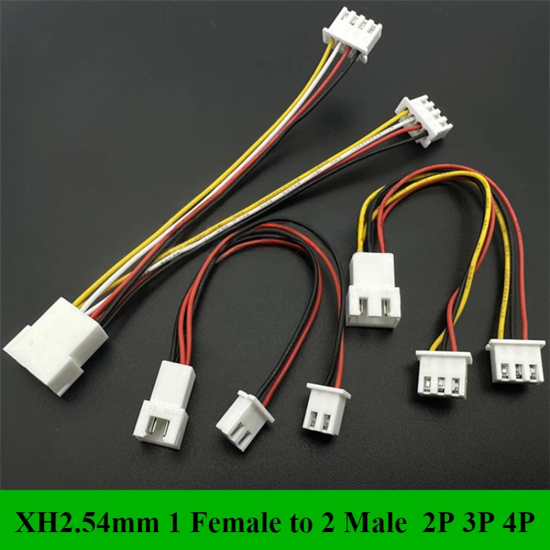 

1/5/10Pcs Fan Cable GPU XH2.54 Mini 2/3/4Pin 1 To 2 Way CPU 2/3/4Pin PWM Fan Connector Cable Lead Y Splitter Split Two Fan Line