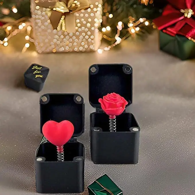 Caja de regalo sorpresa emergente con corazón de rosa en 3D, juguete de broma divertido para el Día de San Valentín, cumpleaños, boda, regalo de Navidad para decoración del hogar de invitados