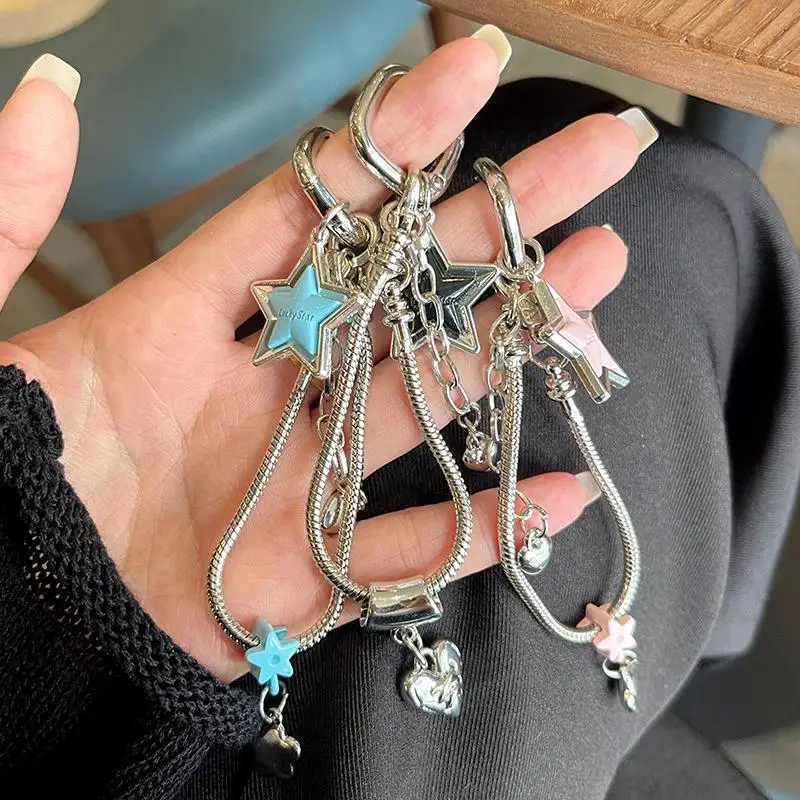 Star Snake Chain Phone Bracelet for Women Exquisite Sweet Heart Chain Tassel Phone Chain Pendant Bag Versatile Accessories Gift