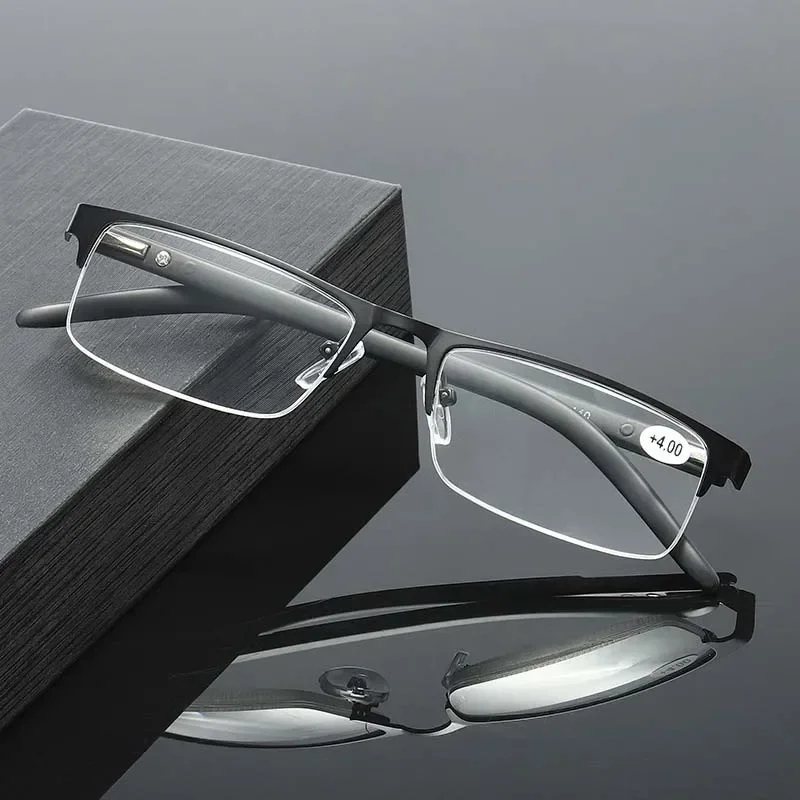 Titanium alloy Business Reading glasses Non spherical 12 Layer Coated Plus lenses Men Farsighted Eyeglasses +1.0 +2.0 +3.0 +4.0