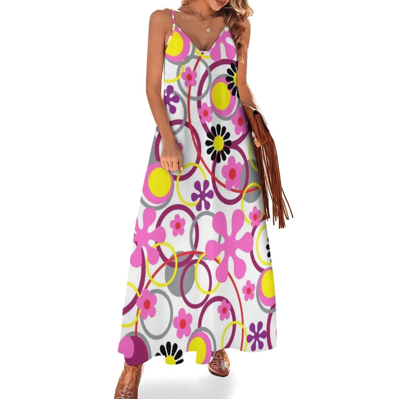 

Hippie Boho Funky Floral Pattern Sleeveless Dress birthday dress long sleeve dresses wedding dresses for woman luxury dresses