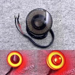 Smoke Lens LED Universal Motorcycle Rear Light Brake Stop Round Lamp UTV ATV Warning Indicator For Chopper Bobber Harley Honda
