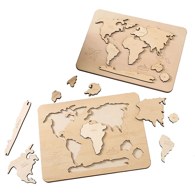 

Montessori Map Puzzles Wooden Toys For Kids Teaching Aids Cognitive Jigsaw Educational Learning Toys Preschool Brain Training