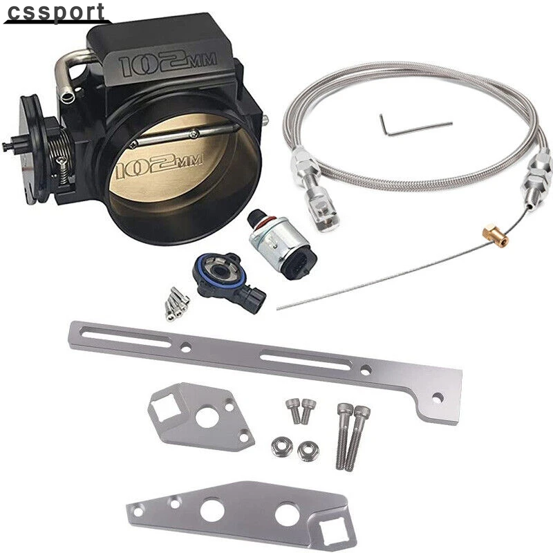 

102mm 4 Bolt Throttle Body + TPS IAC+Throttle Cable For GM Gen III LS1 LS2 LS6