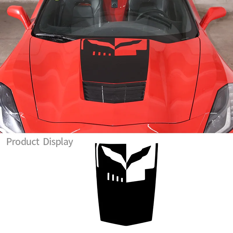 

Hood Panel Front Cover Decorative Sticker Personalized Design Creative Logo Style 1Piece Set for Chevrolet Corvette C7 2014-2019