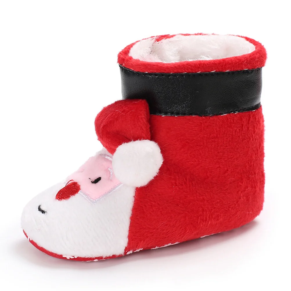 

Baby Warm Cotton Santa Claus Shoes Winter Soft Non Slip Boots Christmas Baby Boots Red 13cm for Infants Baby's Christmas Shoes