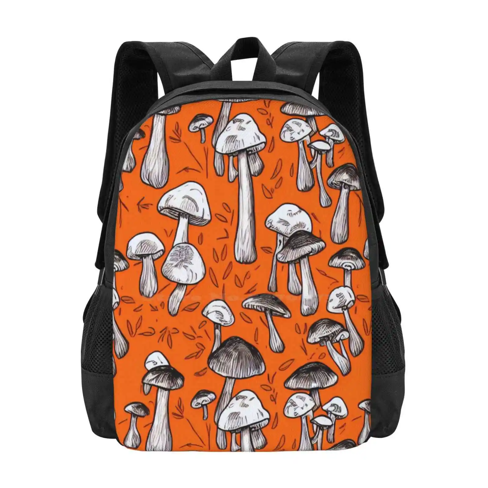 Vintage Mushroom Pattern-Fall Mushrooms Backpacks For School Teenagers Girls Travel Bags Mushrooms Pattern Fungi Woodland Red