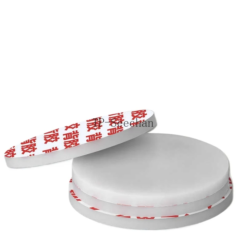 Thick 1-10mm Soft Silicone Gasket Single Sided Self-adhesive Backing White Solid Round Silicone Rubber Sheet Sealing Gasket Pad