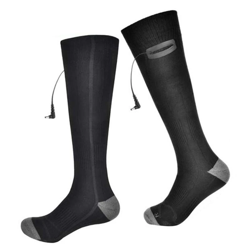 1 Pair Electric Heated Socks Men Women 4000mAh Rechargeable Battery 3 Heat Settings Winter Thermal Foot Warmer Stockings 15UB