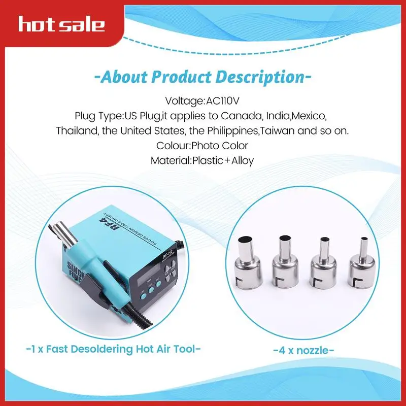 

A21R-RF-H2 1000W Fast Desoldering Hot Air Tool Soldering Station Digital Intelligent BGA Rework Station To PCB Chip