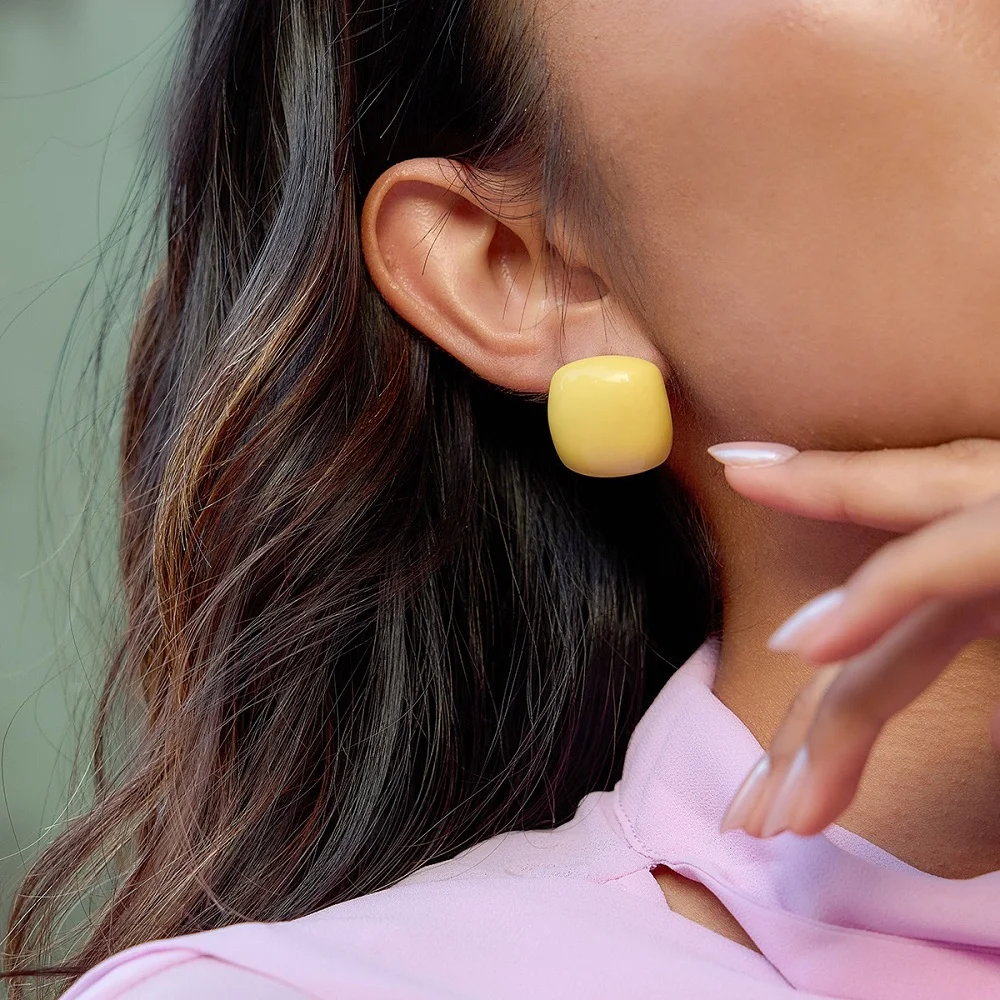 

ENFASHION Aretes De Mujer Colorful Driping Oil Stud Earrings For Women's Stainless Steel 18K Gold Plated Delicate Jewelry E1796