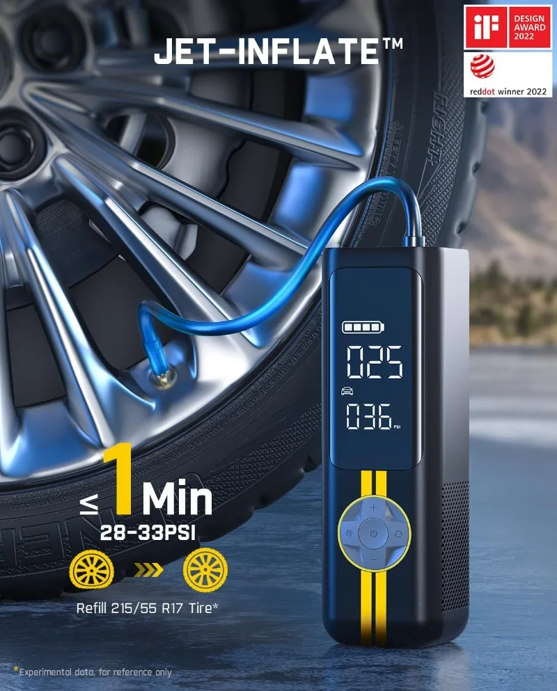 

X8 APEX Tire Inflator Portable Air Compressor, 1 Min Fast Inflation, 150PSI Cordless Tire Inflator with LED Dual Screen