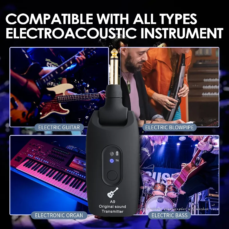 A10/A11/A12/A13/A14/T9/KT6/B9/C01 Guitar Wireless Transmitter Receiver Electric Guitar Bass Audio Transceiver Portable view 5