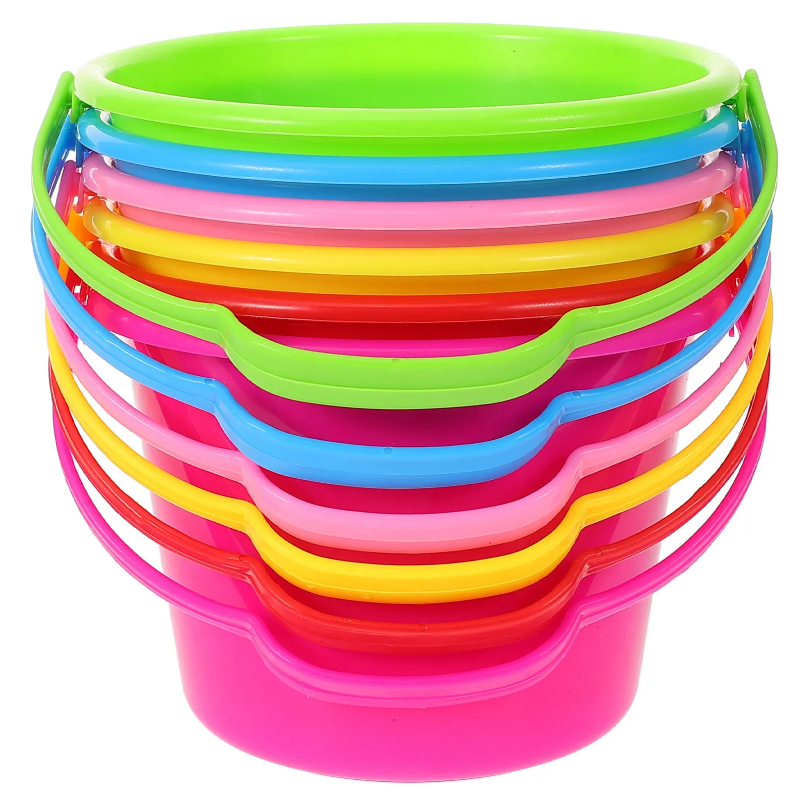 

6Pcs Children Sand Buckets Lightweight Break-Resistant Portable Beach Buckets for Outdoor Playing Summer Beach Activity