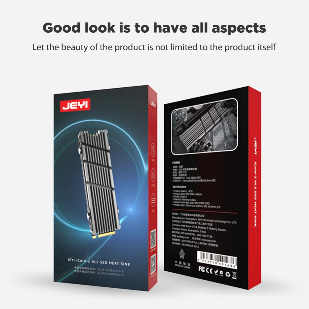 JEYI برودة II iCold-2 NVME NGFF M.2 المبرد ورقة التبريد لوحة حرارية SSD المبرد لمحرك PS5/M2 NGFF 2280 NVME الحالة الصلبة