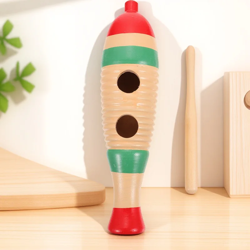 

1Pcs Wood Fish Shaped Guiro Kids Musical Instrument Early Education Wooden Guiro Birthday Gift Early Education Toy