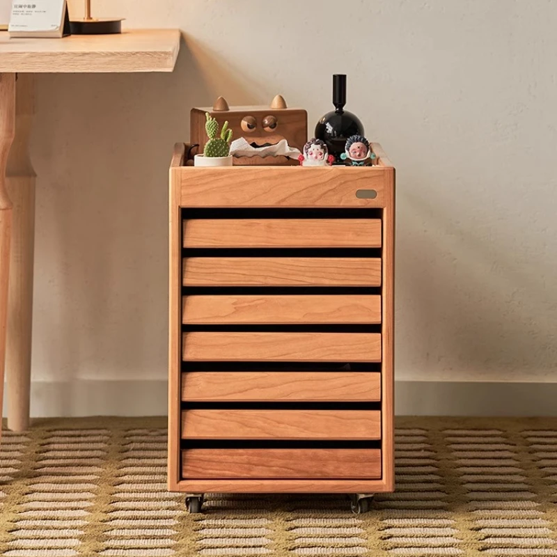 

Multi-drawer file cabinet, cherry wood locker, a few file storage on the side of the study