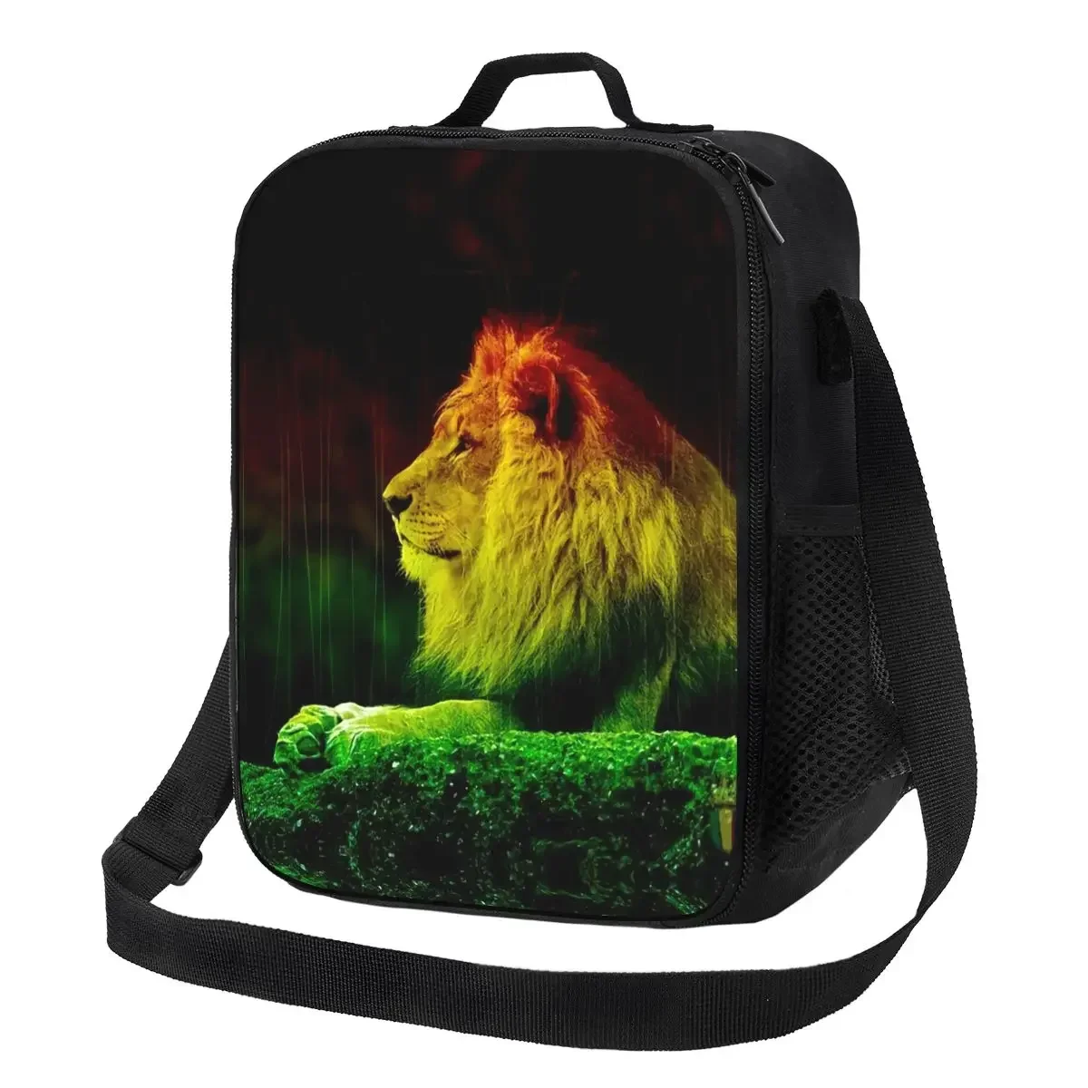 

Jamaica Rastafarian Reggae Rasta Lion Insulated Lunch Bag for Women Jamaican Proud Thermal Cooler Lunch Box Office Picnic Travel