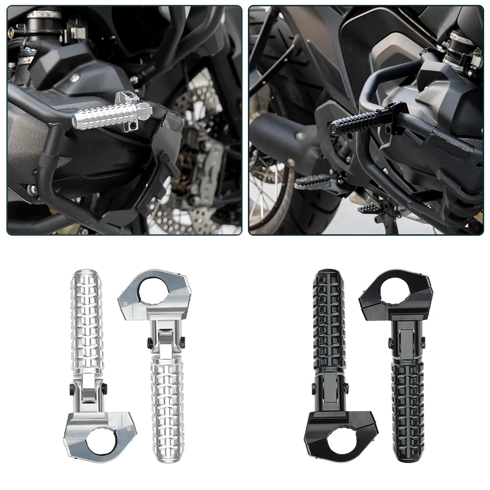 Universelle Motorrad-Fußrasten, 1 Paar Fußstützen für Langstreckenreisen, für BMW R1300GS R1250GS R1200GS, für Honda CRF1000L CRF1100L Serie, Street Adventure Bikes, Aluminium-Fußpedale