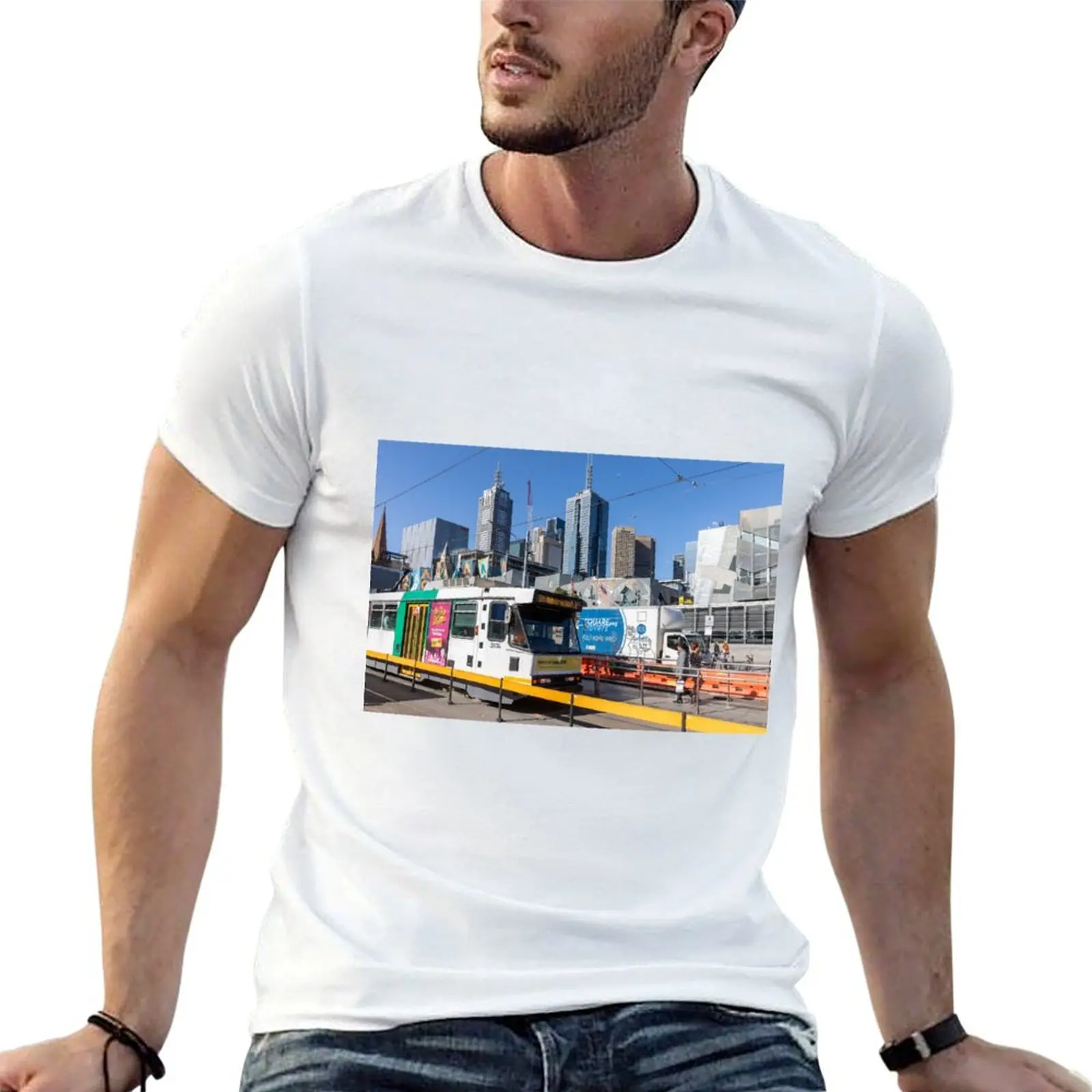 Melbourne Tram Australia T-Shirt Vintage Style Printed Top