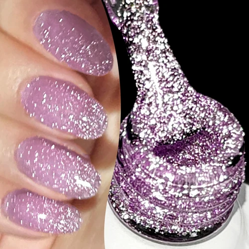 BORN PRETTY 10ml plata púrpura reflectante brillo esmalte de uñas en gel brillante semipermanente Soak Off UV Gel Nail Art