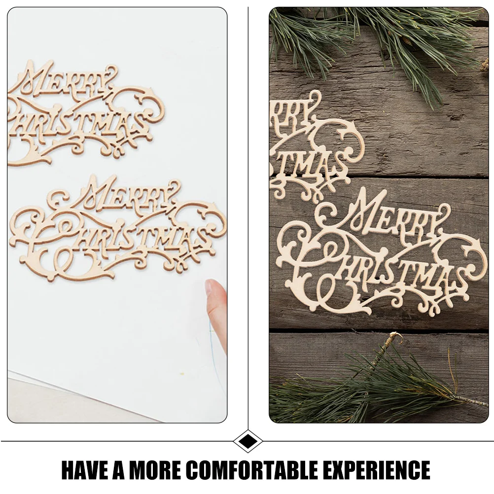 

10Pcs Wooden Xmas Blank Chips DIY Painting Ornaments Hanging Decorations Xmas Tree Craft Wooden Cutouts Party Supplies