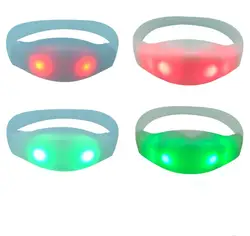 Pulsera con Control de voz, brazalete con luz LED RGB 20 piezas, activada por sonido, para fiesta, Rave, concierto, Carnaval