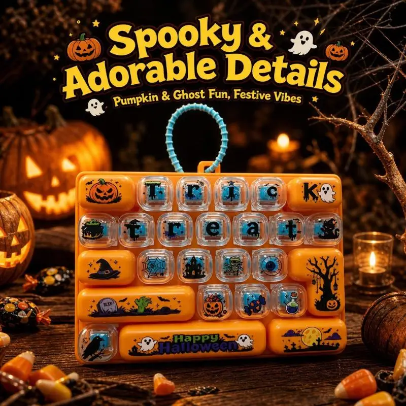 Halloween 26 Key Keyboard Sensory Toy Stress Relief Portable Bag Ornament for Trick or Treat Goodie Fillers