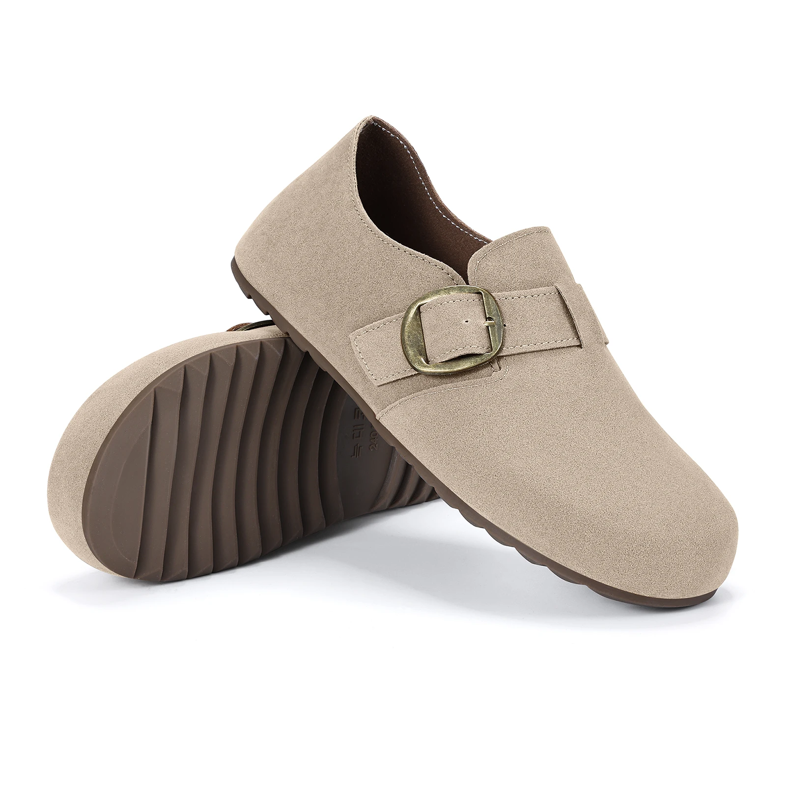 

Замшевые сабо Asgard, сабо для женщин, модные сабо «все включено», тапочки с регулируемой пряжкой, женские туфли на мягкой подошве для отдыха на плоской подошве