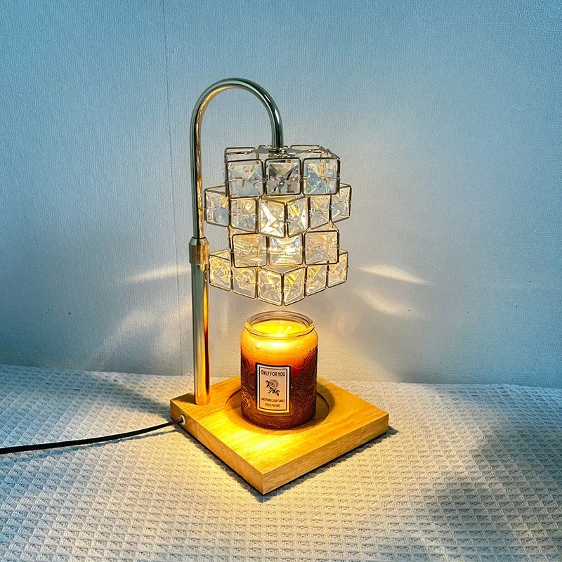 Warm Night Light Smoke Free and Safe Timed Opening Closing Wax Melting Lamps Crystal Aromatherapy Glass Lamp Bedroom Lighting