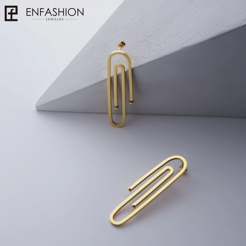 Enfashion Jewelry Geometric Long Pipe Dangle Earrings Gold color Stainless steel Long Drop Earrings For Women Earings EB171031