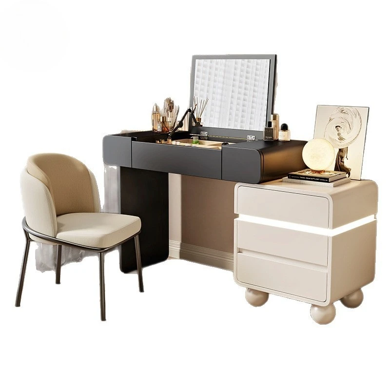 

Solid wood home bedroom flip mirror with smoking dresser