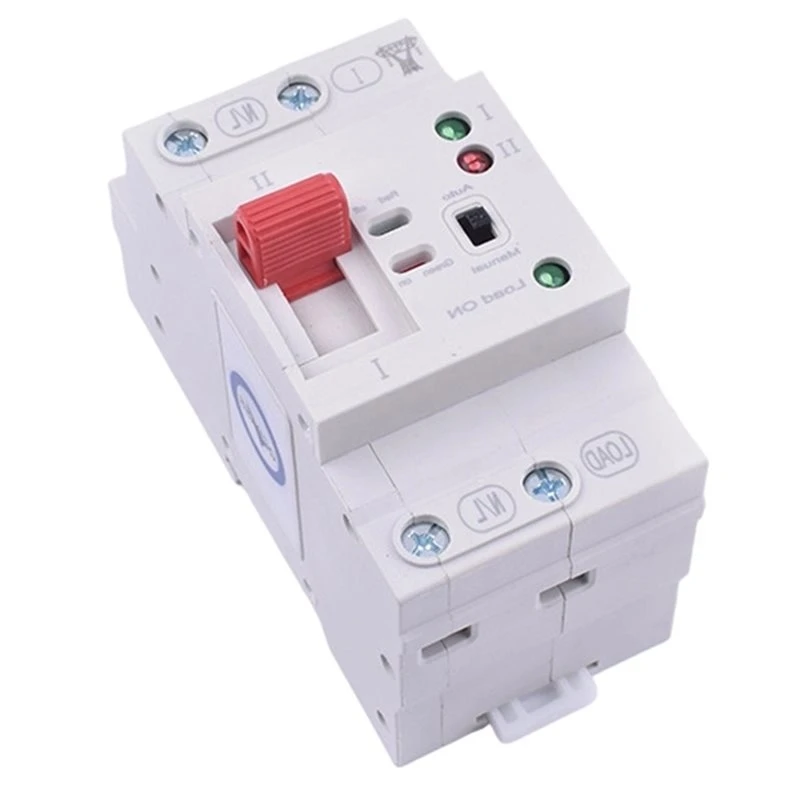 ABAE-Din Rail 2P ATS Electric Switch Manual Transfer Switch 230V Coil PC Type Switch City Power To Generator 63A