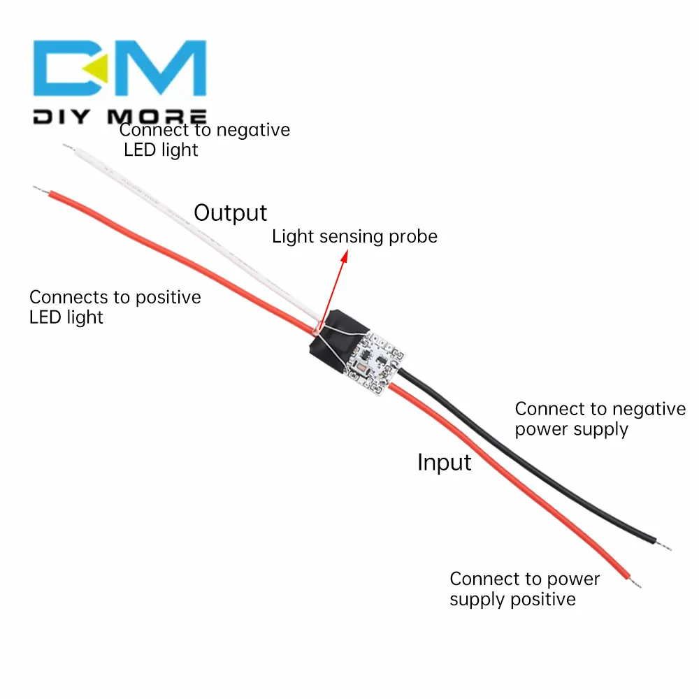 Light Sensor Switch Auto On Auto Off Photocell Street Light Switch DC3.7-24V 5A Photoelectric Control Photo Switch Sensor