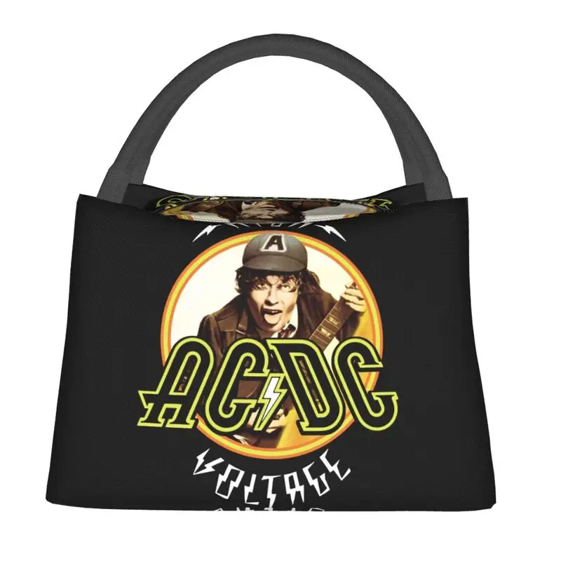 Heavy Metal Music Thermal Insulated Lunch Bag Women Australian AC DC Rock Band Resuable Lunch Tote Travel Storage Meal Food Box