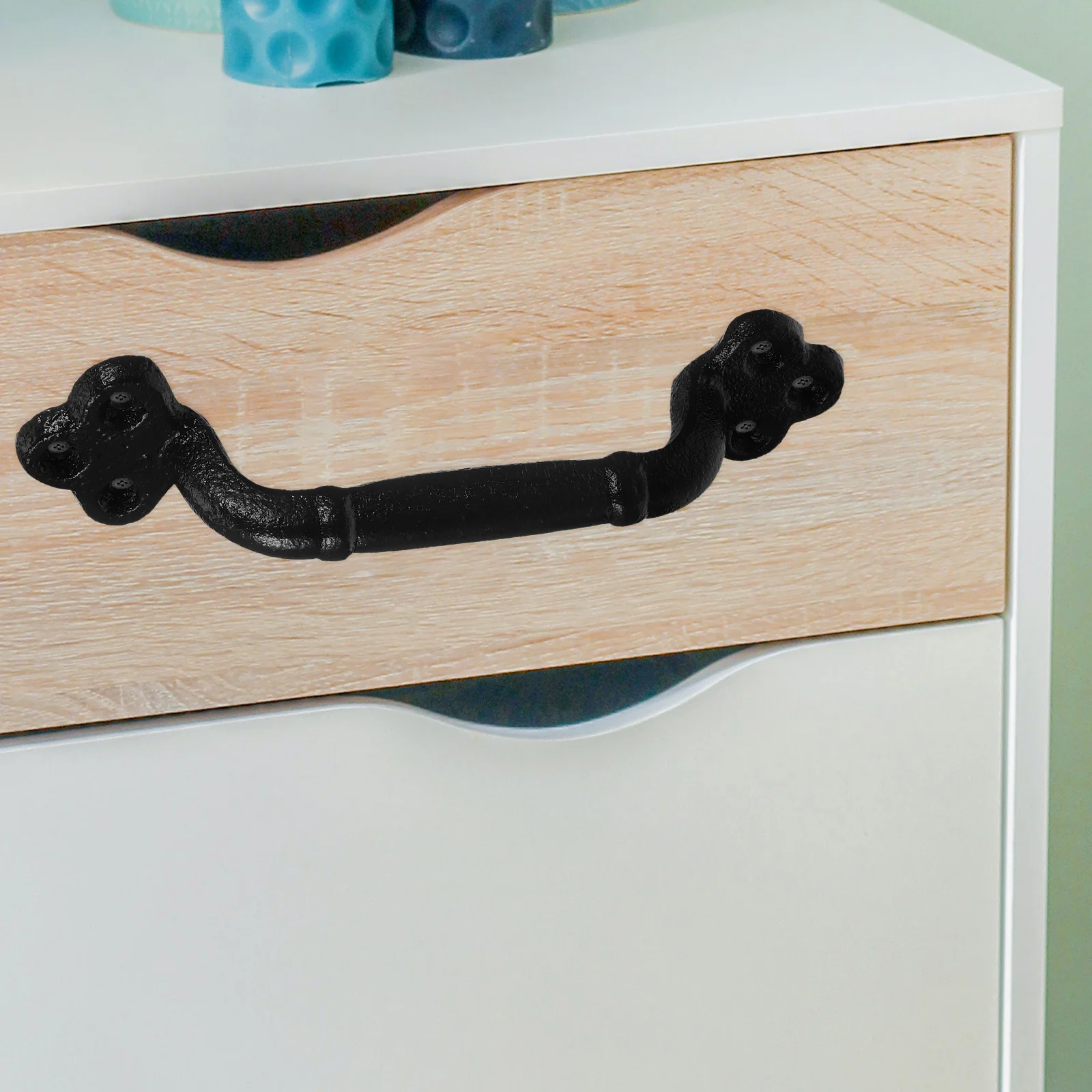 

Cast Iron Furniture H les Door Pull Drawer Wardrobe Cabinet Grip Knobs Retro Cabinet H Metal Door Pulls Large Size Durable