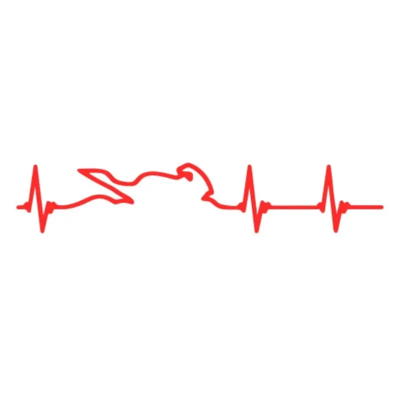 Car Sticker Heart Electrocardiogram of Race Players Accessories Vinyl Car Styling Cover Scratches Motorcycl PVC,15cm