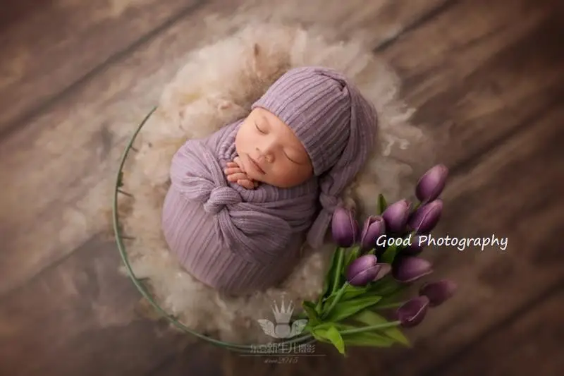 Newborn photography props simulation tulip fake flower studio baby, one-month baby, 100-day photo decoration